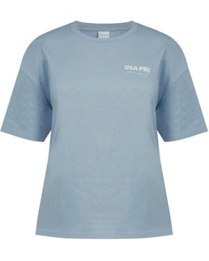Usa Pro Oversized T-Shirt Voor Met Opdruk Op De Rug (Brunnera) - Blauw