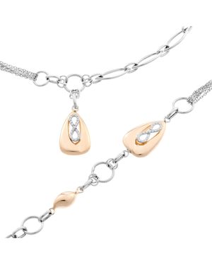 Orphelia 925 Sterling Set: Chain + Bracelet - White