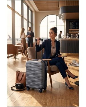 Infinity Leather Hard Shell Koffiecabine 48 X 37 X 20 Cm Veilige Bagagekoffer - Bruin