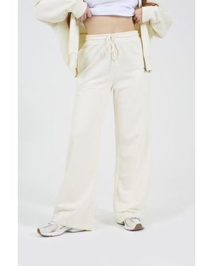 Brave Soul Cotton Blend Wide Leg Joggers - White
