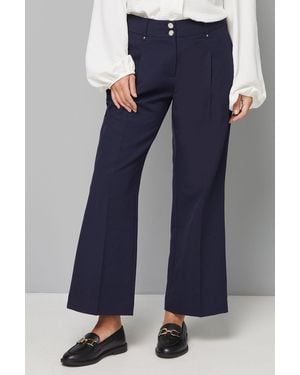Wallis Petite Smart Wide Leg Trousers - Blue