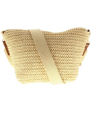 Wynsors Summer Beach Bag Laze Zip Natural Textile - Metallic