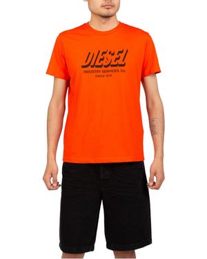 DIESEL T Diegos A5 T Shirts Casual Summer Cotton Tee - Orange