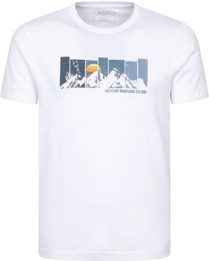 Mountain Warehouse Gradiant Graphic T-Shirt Cotton Breathable Everyday Tee - White