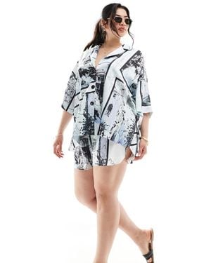 ASOS Design Satin Co-Ord Short - Blue