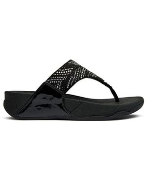 Fitflop Lulu Crystal Feather Sandalen - Zwart