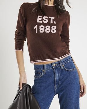 River Island Jumper Knitted Est 1988 - Blue