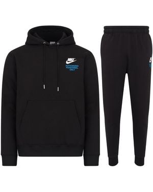Nike Authorised Personnel Only Pullover Hooded Tracksuit Set Cotton - Black