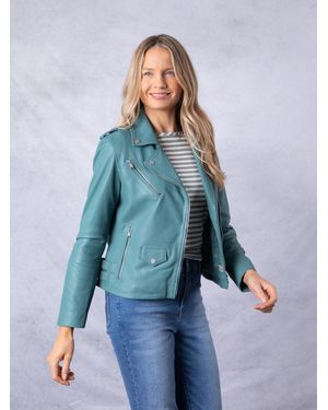 Lakeland Leather Banks Biker Jacket - Blue