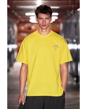 Grimelange Crew Neck Embroidered T-Shirt - Yellow