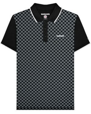 Lambretta Two Tone Big & Tall Polo Shirt Cotton - Black