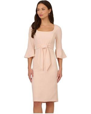 Adrianna Papell Bell Sleeve Tie Front Dress - Pink