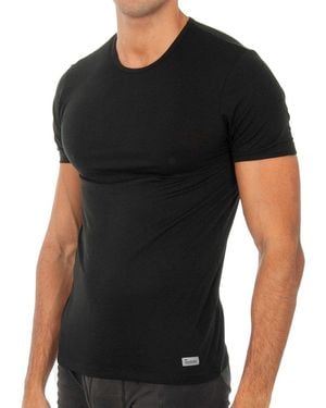 Abanderado Short Sleeve Cotton Thermal Tech 041Y T-Shirt - Black
