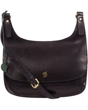 Conkca 'Ellipse' Leather Cross Body Bag - Black
