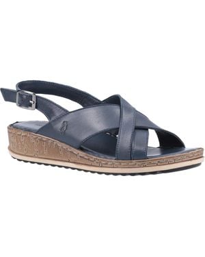 Hush Puppies Elena Cross Over Wedge Sandal - Blue