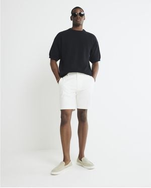 River Island Chino Shorts Cream Slim Fit - Black