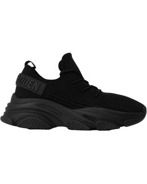 Steve Madden Ladies Prospect Lace Up Trainers - Black