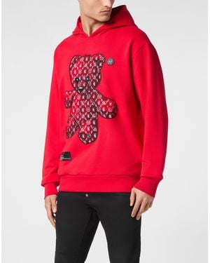 Philipp Plein Sweatshirt Met Capuchon Teddy - Rood