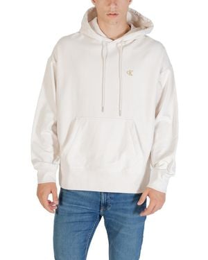 Calvin Klein Hooded Sweatshirt With Front Pockets - White