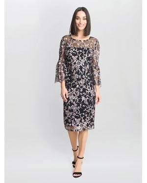 Gina Bacconi Maxine Embroidered Shift Dress - White