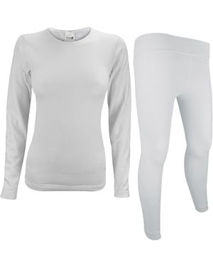 THMO Ladies Long Sleeve Thermal Top & Leggings For Winter - Grey