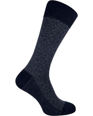 Sock Snob Patterned Design Formal Bamboo Dress Socks - Blue