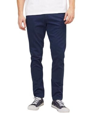 Other Chino Trousers Slim Fit Casual Stretch Cotton Work Premium Trousers - Blue