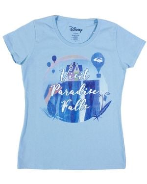 Disney 'S "Up" Visit Paradise Falls Ladies T-Shirt Cotton - Blue
