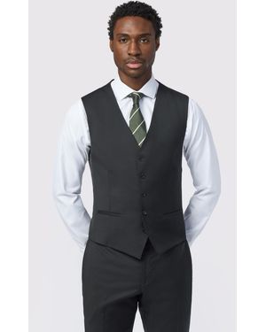 Alexandre Silver Label Tailored Fit Italian Twill Waistcoat Wool - Blue