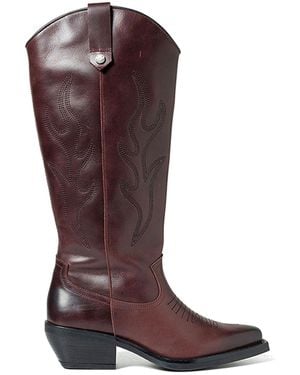 Steve Madden Leather Wessel Boot Wines - Brown