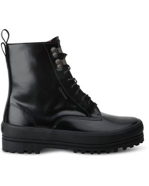 Superga 3341 Alpine Combat Boots With Lug Sole - Black