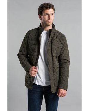 Kensington Eastside Diamond Quilted Funnel Neck Jacket - Grey
