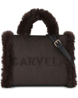 Carvela Kurt Geiger Frame Midi Fur Bag - Black