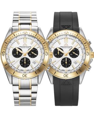 Christophe Duchamp Metorite Dial With Metal Bracelet/ Interchangable Rubber Strap - Metallic