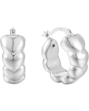 SEOL + GOLD Sterling Puffy Heart Hoop Earring - Metallic