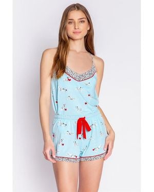 Pj Salvage Adjustable Dog Print Pyjama Set - Blue