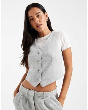 Vero Moda Jersey Waistcoat Co-Ord - Grey