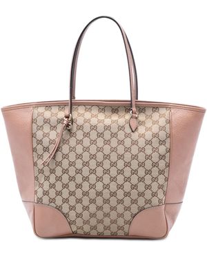 Gucci Pre-Owned Gg Canvas And Leather Bree Tote - Orange