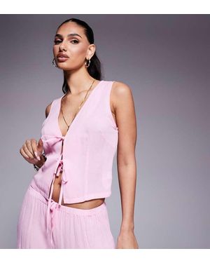 Kaiia Exclusive Tie Front Beach Waistcoat Co-Ord - Purple