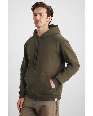 Grimelange Hooded Pocket Regular Sweatshirt - Green