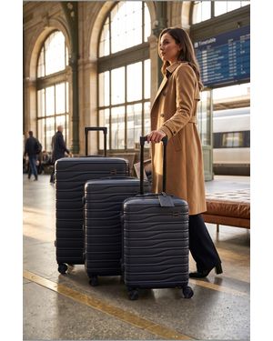 Infinity Leather Hardshell Zwarte 8-Wiel Bagagekoffer Tas Koffer