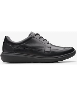 Clarks Watchet Lace Leather Shoes - Black