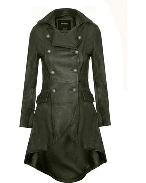 Infinity Leather Gothic Victorian Coat-Accra - Green