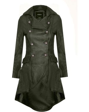 Infinity Leather Gothic Victorian Coat-Accra - Green