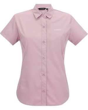Regatta Ladies Lightweight Insect Repellent Short-Sleeved Travel Shirt (Powder Lilac Solid) - Pink
