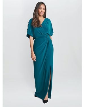 Gina Bacconi Pascale Long Knot Front Jersey Dress - Blue