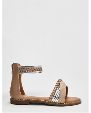 b.soleful Shani Cameo Sandals - White