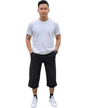 Other Cargo Shorts Chino Trousers 3/4 Camouflage Multi Pocket Long Three Quarter New - Blue