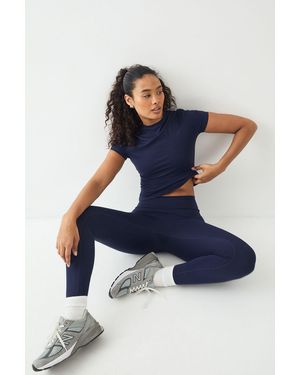 DSGN Studio Sculpt High Waist Deep Waistband Legging - Blue