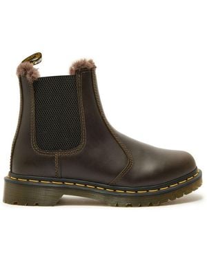 Dr. Martens Dr 2976 Leonore Faux Fur-Lined Leather Boots - Brown